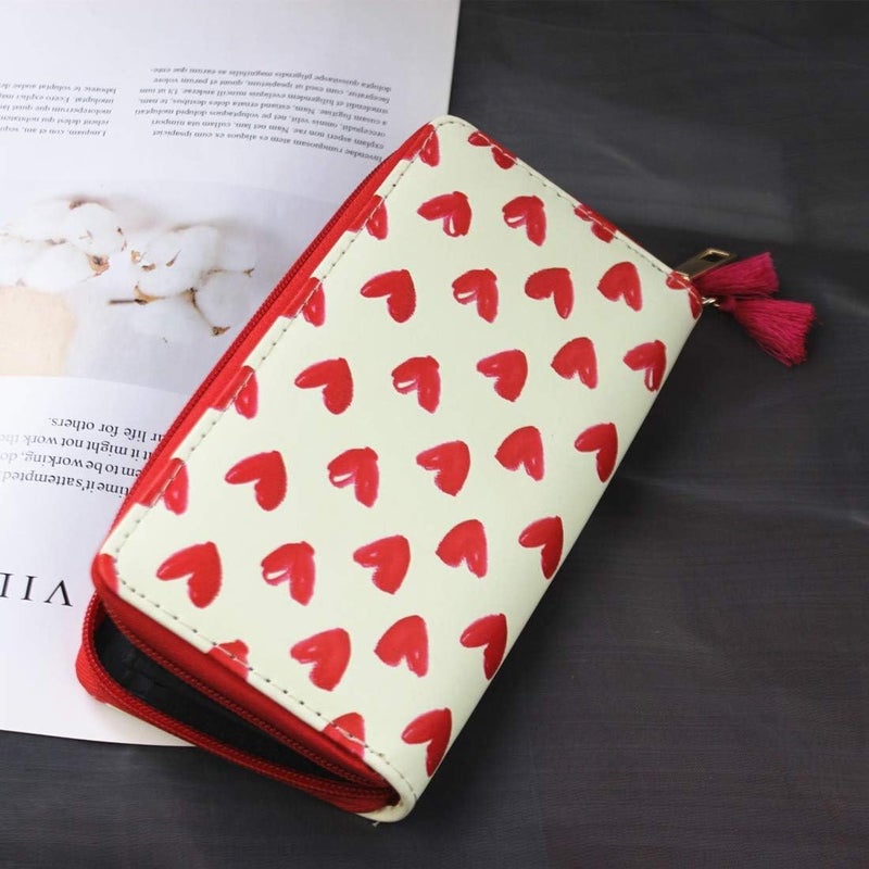 MayeBridge Timlee Cute Rainbow Unicorn Long Wallets Long Purse Red Heart Wallet For Girls Women Girls Christmas Gift(Heart Red) - Image 5